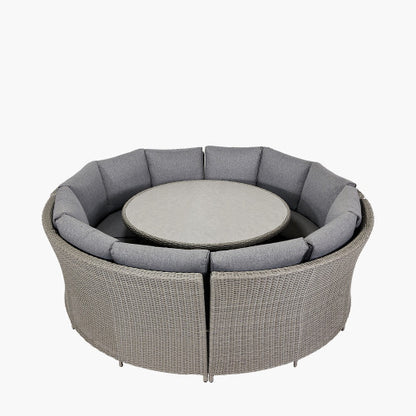 Pacific Lifestyle- Slate Grey Bermuda Lounge Dining Set with Ceramic Top - Beyond outdoor living