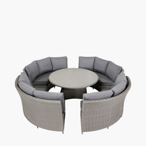 Pacific Lifestyle- Slate Grey Bermuda Lounge Dining Set with Ceramic Top - Beyond outdoor living