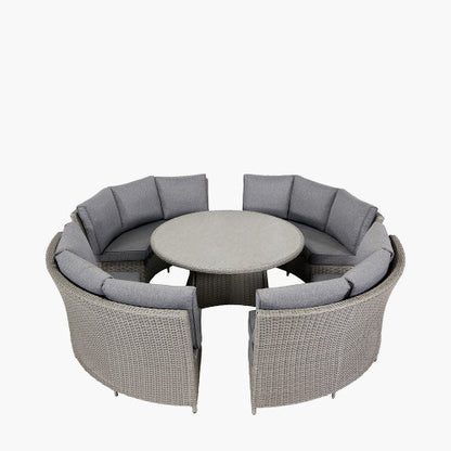 Pacific Lifestyle- Slate Grey Bermuda Lounge Dining Set with Ceramic Top - Beyond outdoor living