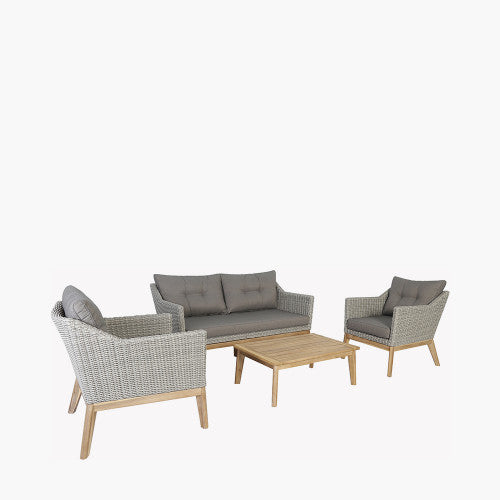 Pacific Lifestyle - Larissa Lounge Set Light Kubu Grey K/D - Beyond outdoor living