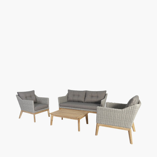 Pacific Lifestyle - Larissa Lounge Set Light Kubu Grey K/D - Beyond outdoor living