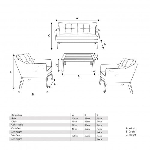 Pacific Lifestyle - Larissa Lounge Set Kubu Grey K/D - Beyond outdoor living