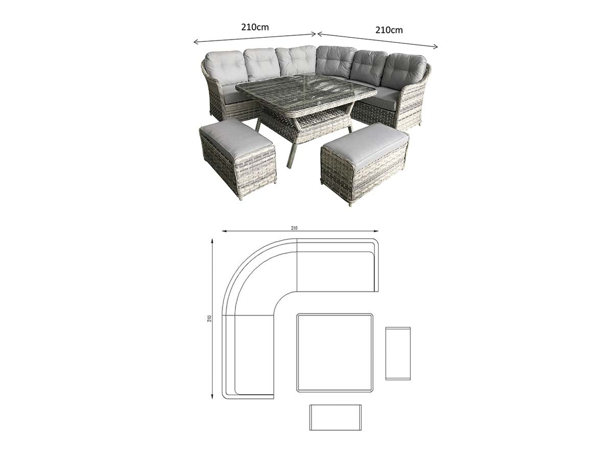 Signature Weave - Constance Large Corner Dining - Beyond outdoor living