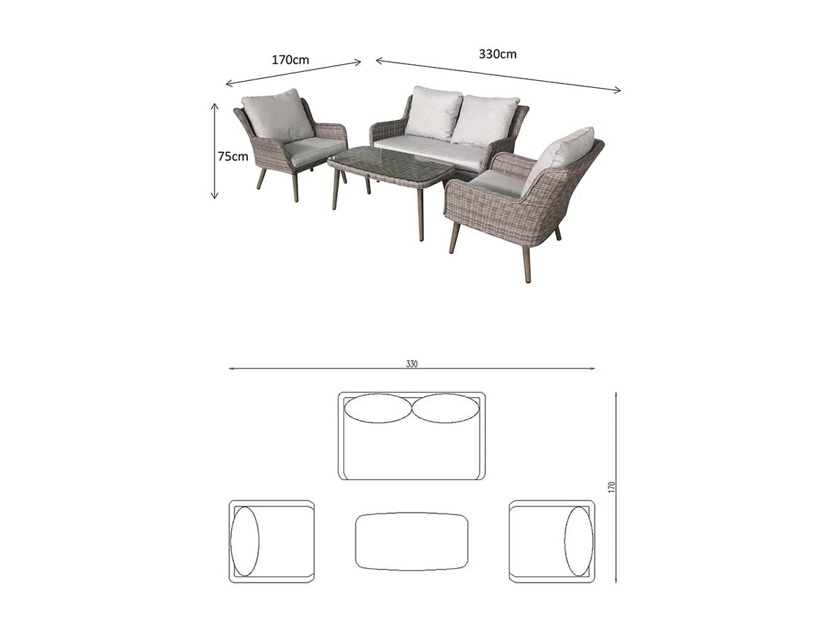 Signature Weave - Danielle 4 Seat Sofa Set - Beyond outdoor living