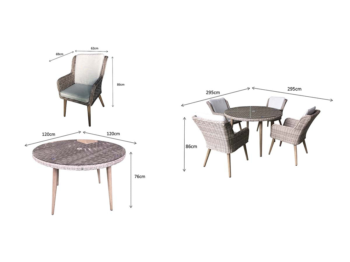 Signature Weave - Danielle 4 Seat Dining Set - Beyond outdoor living
